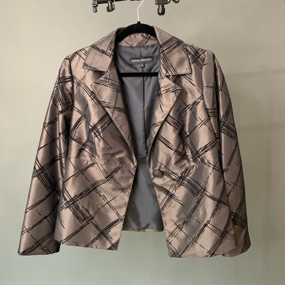 Leather jacket and clothes and shoes on tops